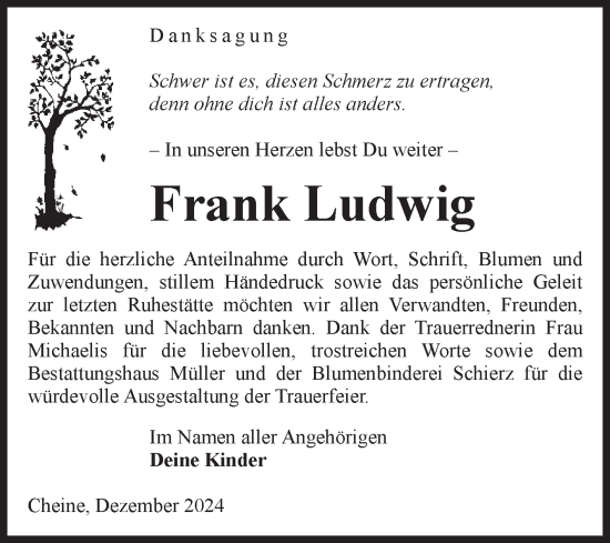 Traueranzeige von Frank Ludwig von Volksstimme Altmark West