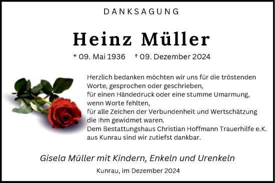 Traueranzeige von Heinz Müller von Volksstimme Altmark West