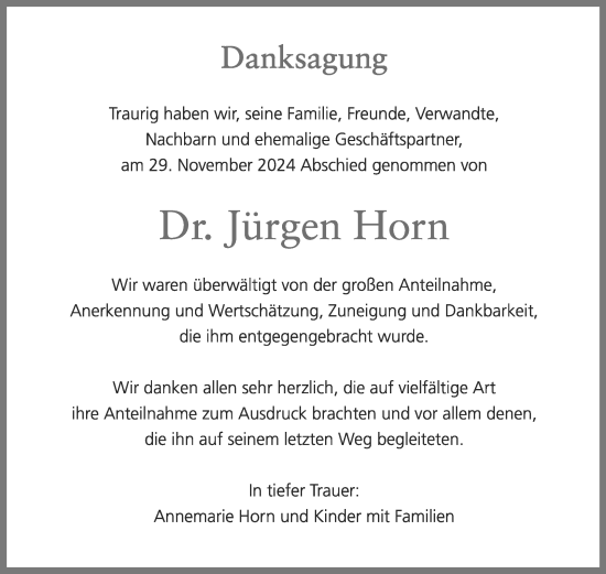 Traueranzeige von Jürgen Horn von Mitteldeutsche Zeitung Mansfelder Land