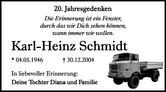 Traueranzeige von Karl-Heinz Schmidt von Trauerkombi Köthen
