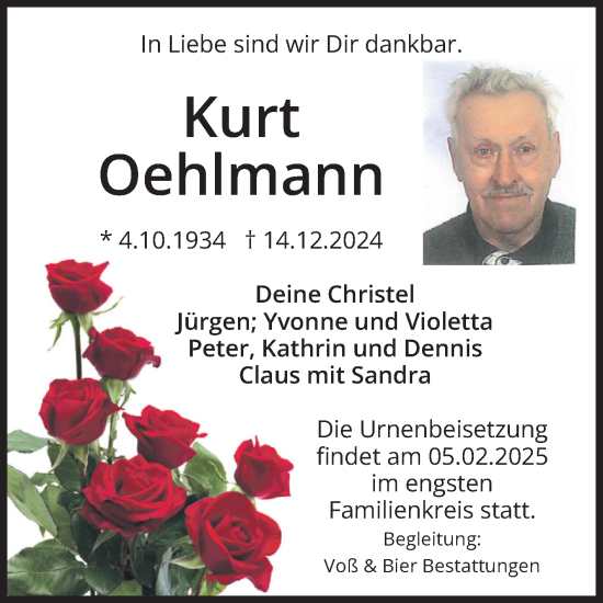 Traueranzeige von Kurt  von Volksstimme Wernigerode