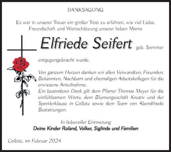 Traueranzeige von Elfriede Seifert von Volksstimme Haldensleben/Wolmirstedt