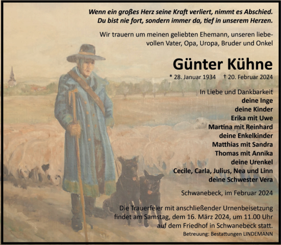 Traueranzeige von Günter Kühne von Volksstimme Halberstadt