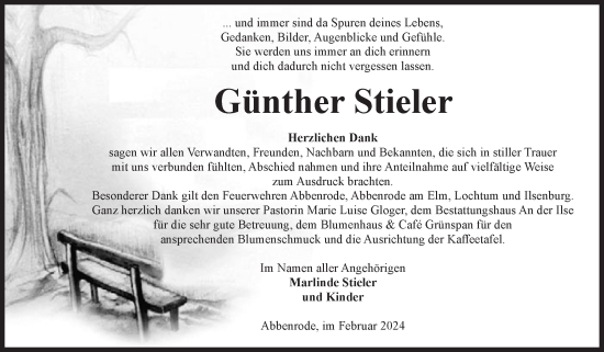 Traueranzeige von Günther Stieler von Volksstimme Wernigerode