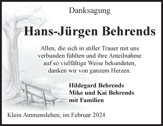 Traueranzeige von Hans-Jürgen Behrends von Volksstimme Haldensleben/Wolmirstedt
