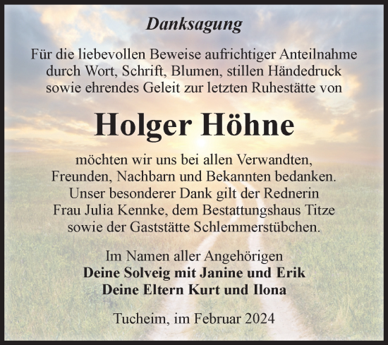 Traueranzeige von Holger Höhne von Volksstimme Burg/Genthin