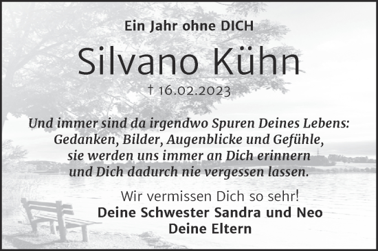 Traueranzeige von Silvano Kühn von Trauerkombi Wittenberg