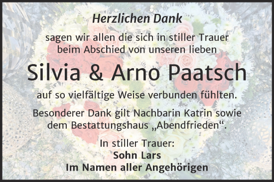 Traueranzeige von Silvia und Arno Paatsch von Trauerkombi Merseburg