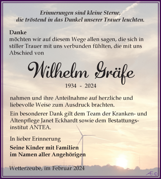 Traueranzeige von Wilhelm Gräfe von Trauerkombi Zeitz