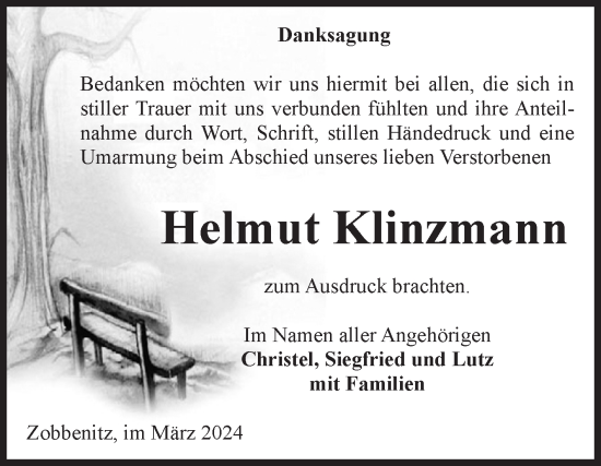 Traueranzeige von Helmut Klinzmann von Volksstimme Haldensleben/Wolmirstedt