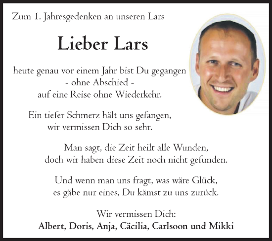 Traueranzeige von Lars  von Volksstimme Halberstadt