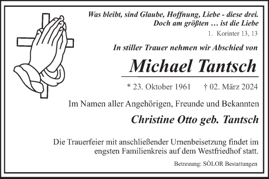 Traueranzeige von Michael Tantsch von Volksstimme Magdeburg