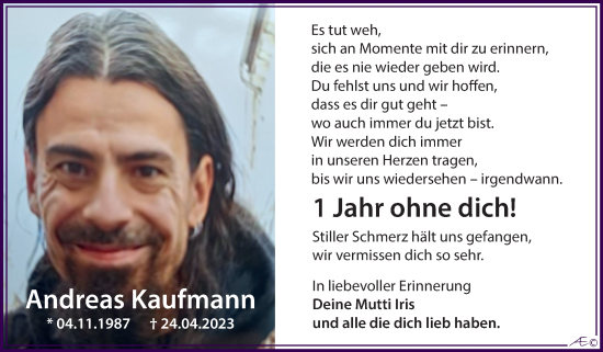 Traueranzeige von Andreas Kaufmann von Trauerkombi Zeitz