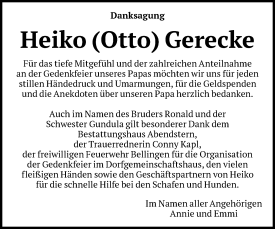 Traueranzeige von Heiko  Gerecke von Volksstimme Altmark Ost
