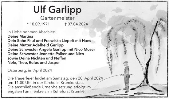 Traueranzeige von Ulf Garlipp von Volksstimme Altmark Ost