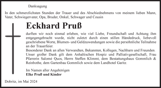 Traueranzeige von Eckhard Pruß von Volksstimme Zerbst