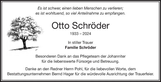 Traueranzeige von Otto Schröder von Volksstimme Haldensleben/Wolmirstedt