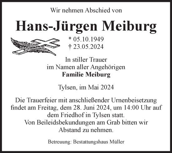 Traueranzeige von Hans-Jürgen Meiburg von Volksstimme Altmark West
