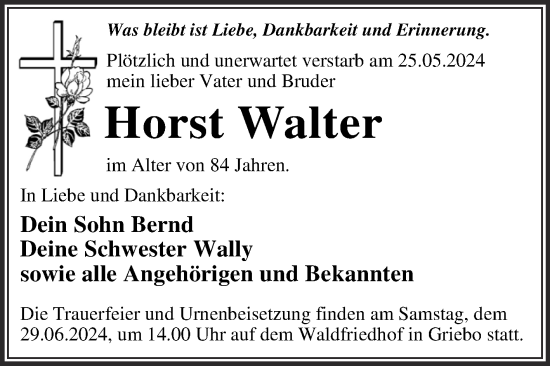 Traueranzeige von Horst Walter von Trauerkombi Wittenberg
