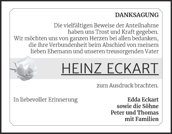 Traueranzeige von Heinz Eckart von Trauerkombi Merseburg