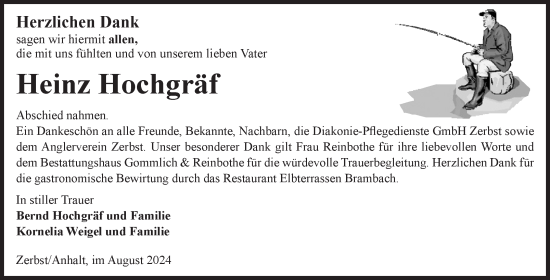 Traueranzeige von Heinz Hochgräf von Volksstimme Zerbst