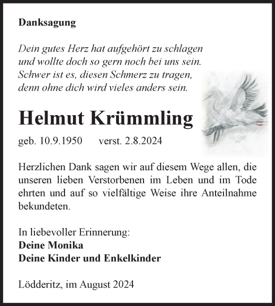 Traueranzeige von Helmut Krümmling von Volksstimme Schönebeck