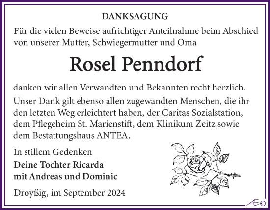 Traueranzeige von Bestattungen Penndorf von Trauerkombi Zeitz