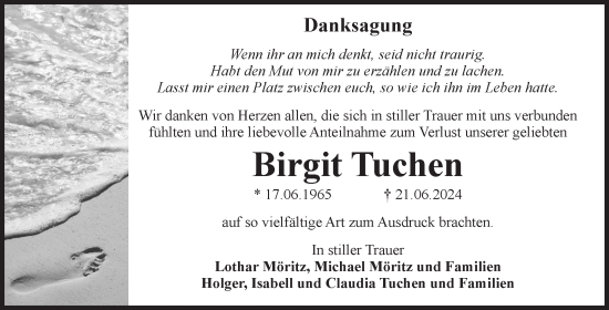Traueranzeige von Birgit Tuchen von Volksstimme Haldensleben/Wolmirstedt