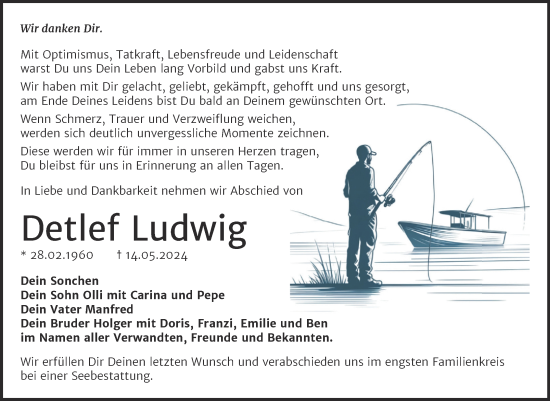 Traueranzeige von Detlef Ludwig von Trauerkombi Bernburg