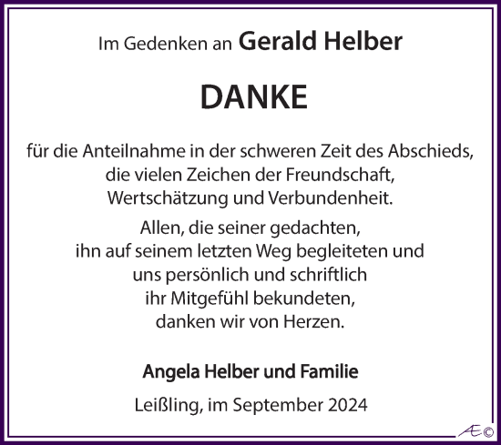 Traueranzeige von Gerald Helber von Trauerkombi Weißenfels
