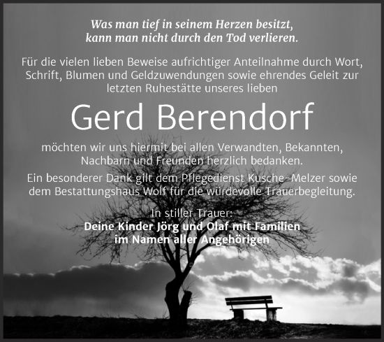 Traueranzeige von Gerd Berendorf von Trauerkombi Weißenfels