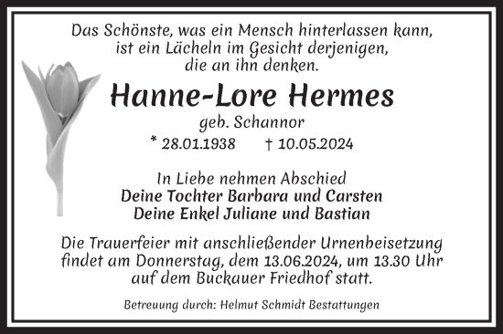 Traueranzeige von Hanne-Lore Hermes von Volksstimme Magdeburg