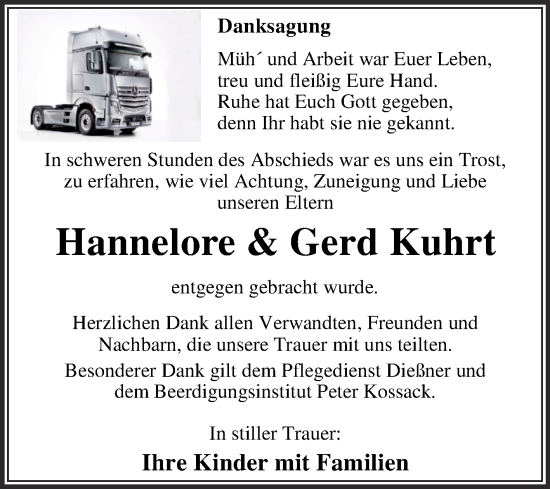 Traueranzeige von Hannelore unhd Gerd Kuhrt von Trauerkombi Dessau