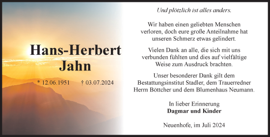 Traueranzeige von Hans-Herbert Jahn von Volksstimme Haldensleben/Wolmirstedt