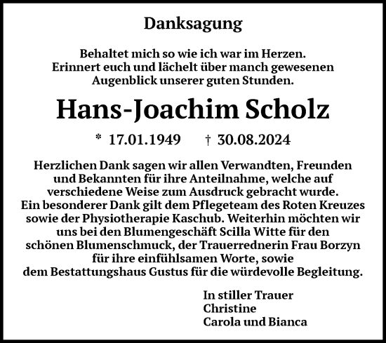 Traueranzeige von Hans-Joachim Scholz von Volksstimme Halberstadt