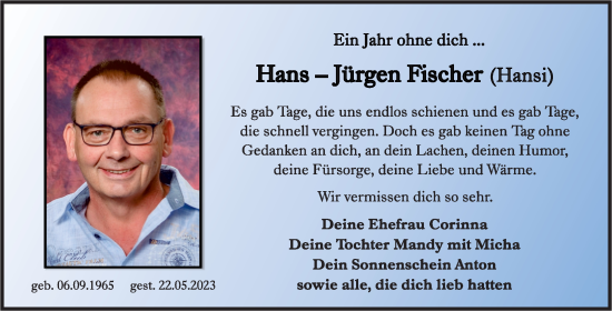 Traueranzeige von Hans-Jürgen Fischer von Trauerkombi Köthen