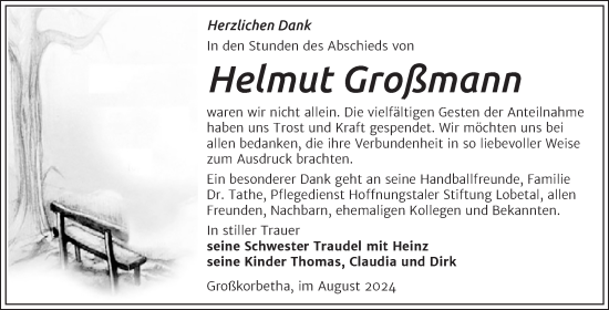 Traueranzeige von Helmut Großmann von Trauerkombi Weißenfels