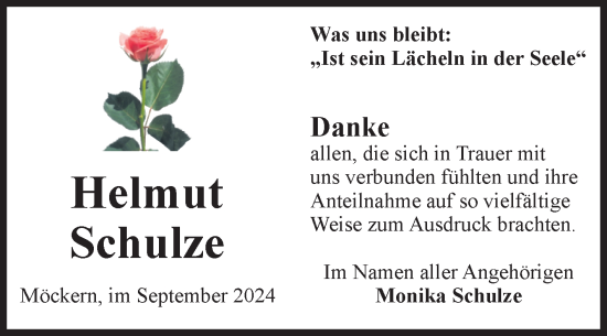 Traueranzeige von Helmut Schulze von Volksstimme Burg/Genthin