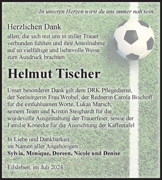 Traueranzeige von Helmut Tischer von Volksstimme Oschersleben/Wanzleben