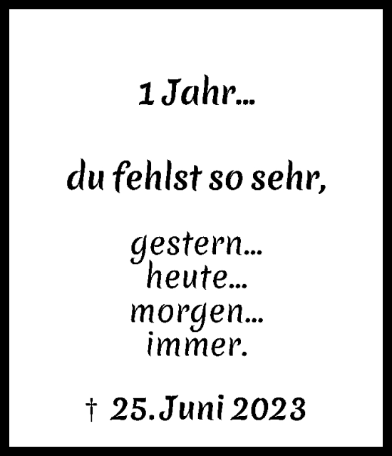 Traueranzeige von In Gedenken  von Volksstimme Wernigerode