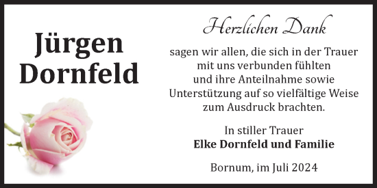 Traueranzeige von Jürgen Dornfeld von Volksstimme Zerbst