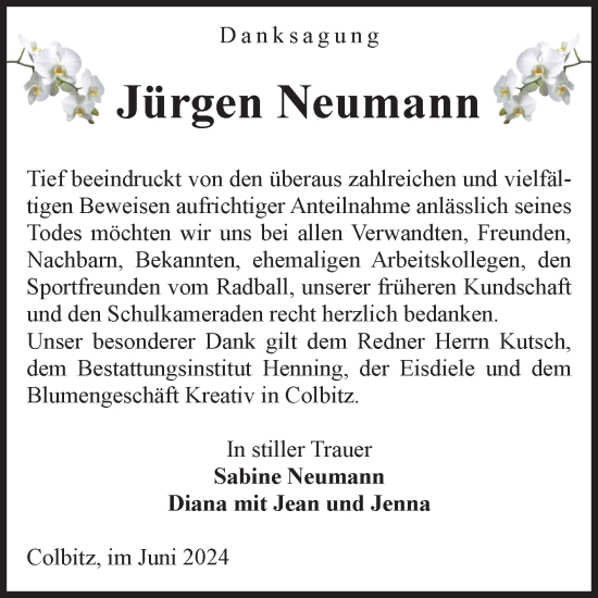 Traueranzeige von Jürgen Neumann von Volksstimme Haldensleben/Wolmirstedt