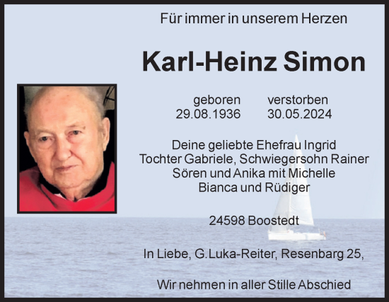 Traueranzeige von Karl-Heinz Simon von Volksstimme Staßfurt
