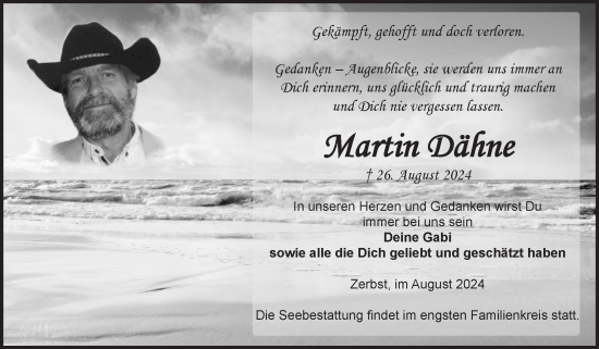 Traueranzeige von Martin Dähne von Volksstimme Zerbst