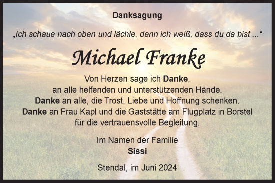 Traueranzeige von Michael Franke von Volksstimme Altmark Ost