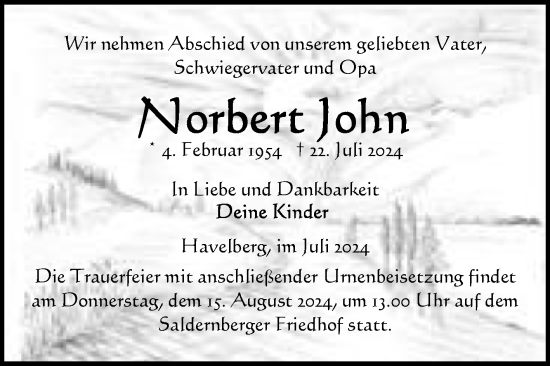Traueranzeige von Norbert John von Volksstimme Altmark Ost