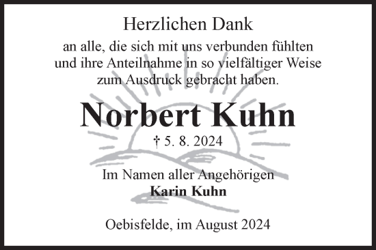 Traueranzeige von Norbert Kuhn von Volksstimme Altmark West