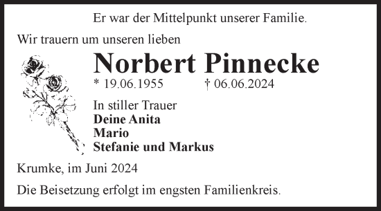 Traueranzeige von Norbert Pinnecke von Volksstimme Altmark Ost