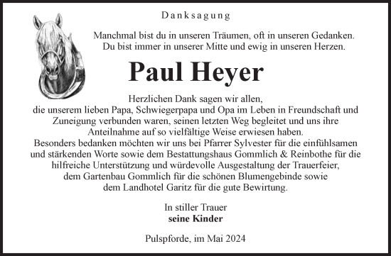 Traueranzeige von Paul Heyer von Volksstimme Zerbst