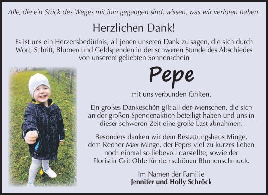 Traueranzeige von Pepe Schröck von Volksstimme Burg/Genthin